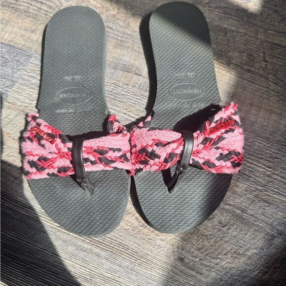 Havaianas You St. Tropez Mesh Flip Flop Sandal Black 35/36 Brazil #21 - Picture 6 of 7